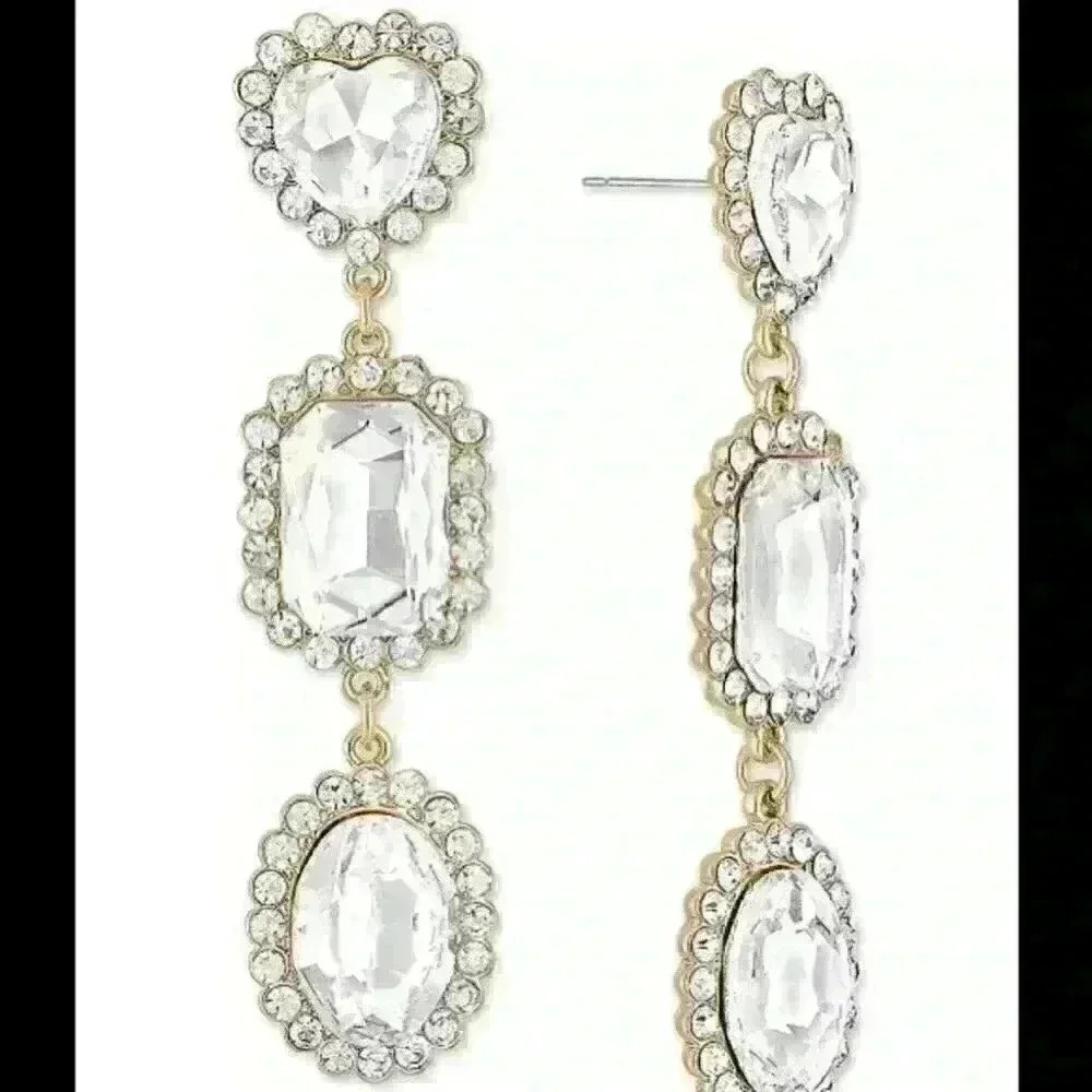 Rachel Roy new Gold Tone Triple Drop Earrings